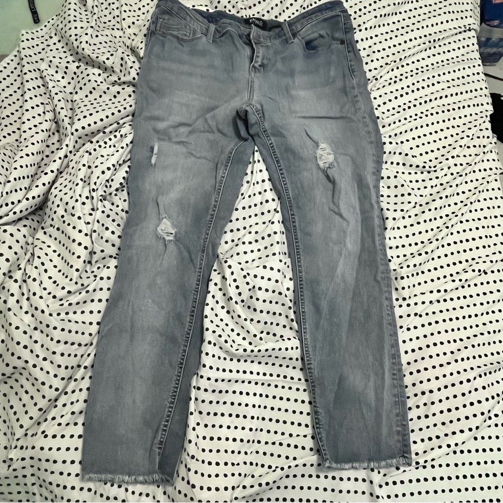 Buffalo David Bitton Mid Rise Skinny Ripped Jeans size 12/32